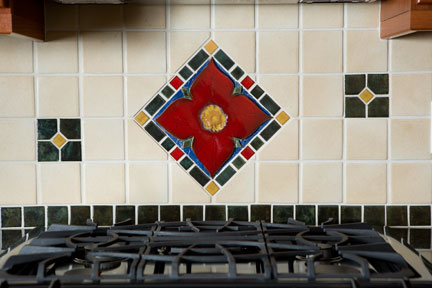 Kitchen backsplash with Clipped Corners